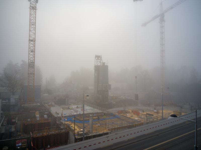 Quai de Cologny, temps de brume