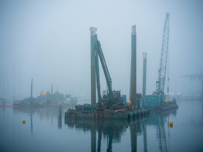 Quai de Cologny, temps de brume